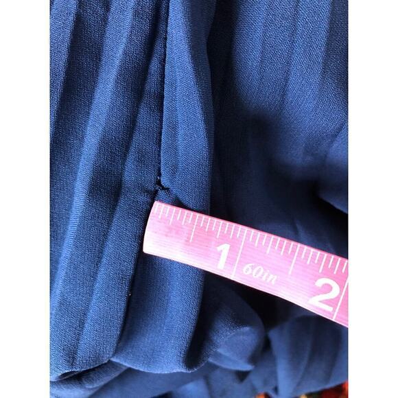 Jill Jill Stuart Dress Pleated Popover Sleeveless Square Neck Maxi Gown Blue 2 - Picture 6 of 10